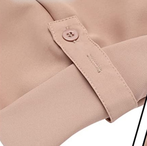 Metini Women's Tan Chiffon Blouse Top - Size Small/Medium - Picture 10 of 11